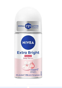 NIVEA Deodorant Extra Bright Sakura Deep Serum Anti Perspirant Roll-On 50ml (New packaging)