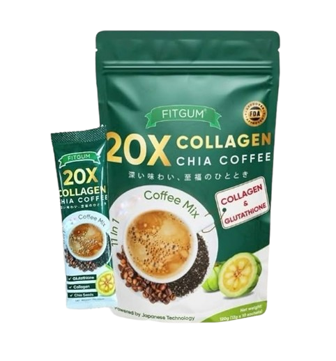 FitGum Collagen Chia Coffee Mix 10 sachets