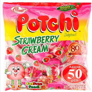 Potchi Strawberry Cream Candy 135g (50 pcs)