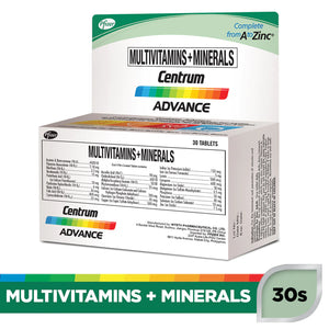 Centrum Advance Multivitamins + Minerals 30 Tablets Bottle