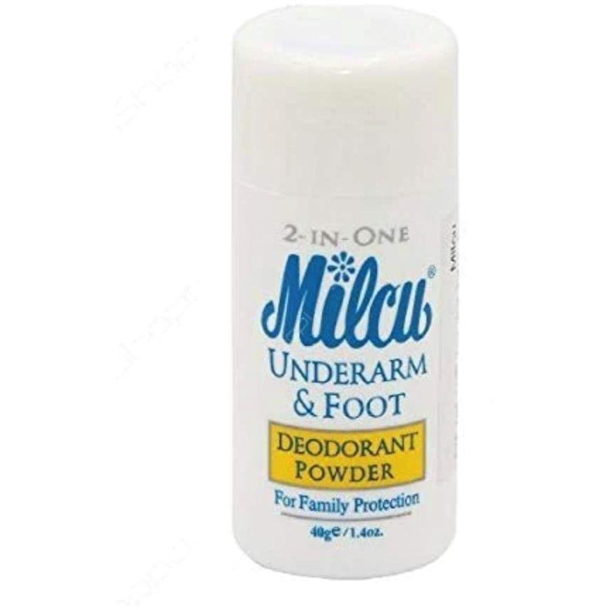 Milcu 2 in 1 Underarm and Foot Deodorant Powder 40g